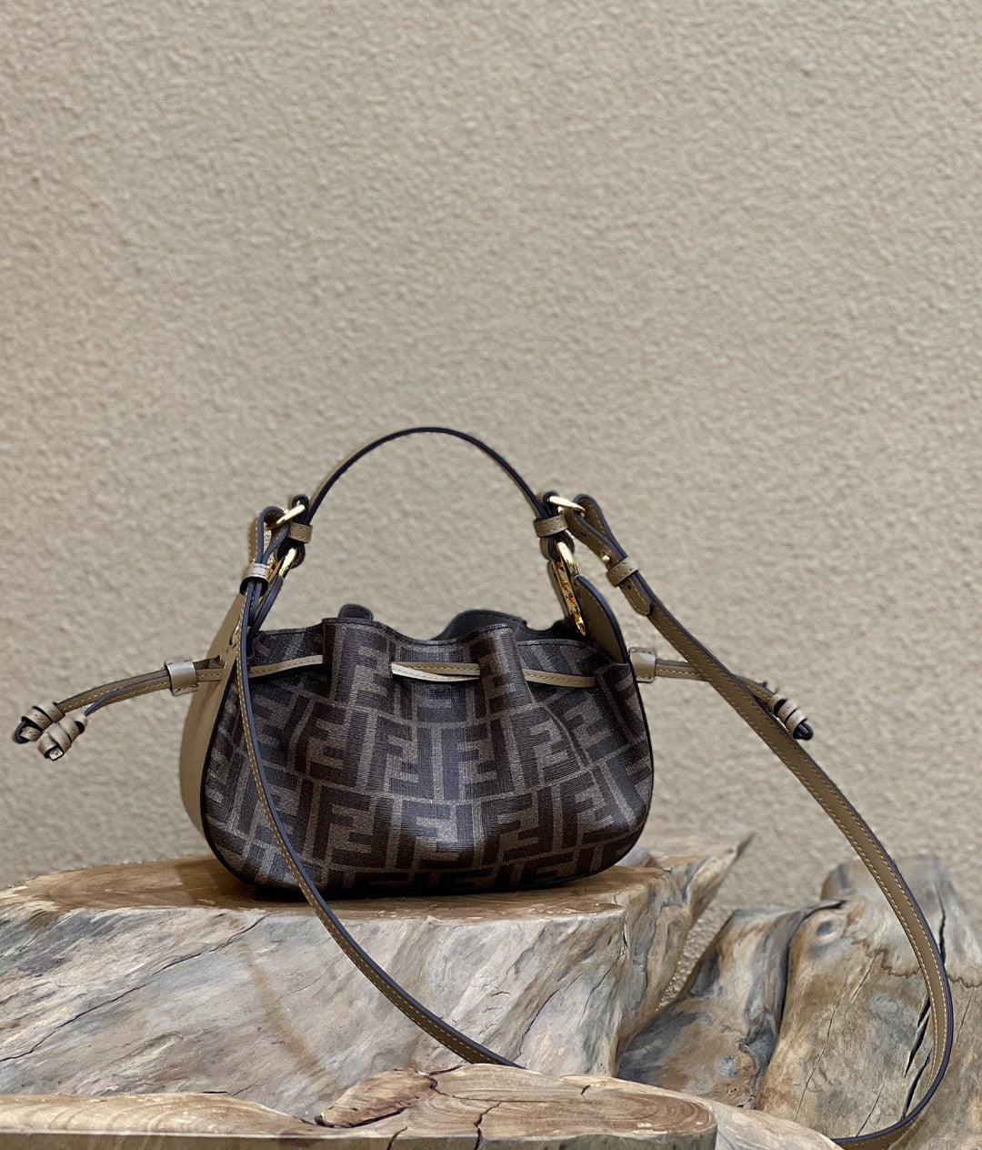 Top QualityTop Quality Pomodorino Brown FF Fabric Mini Bag For Woman 17cm/6.5in 8BS059AHWVF1GE3