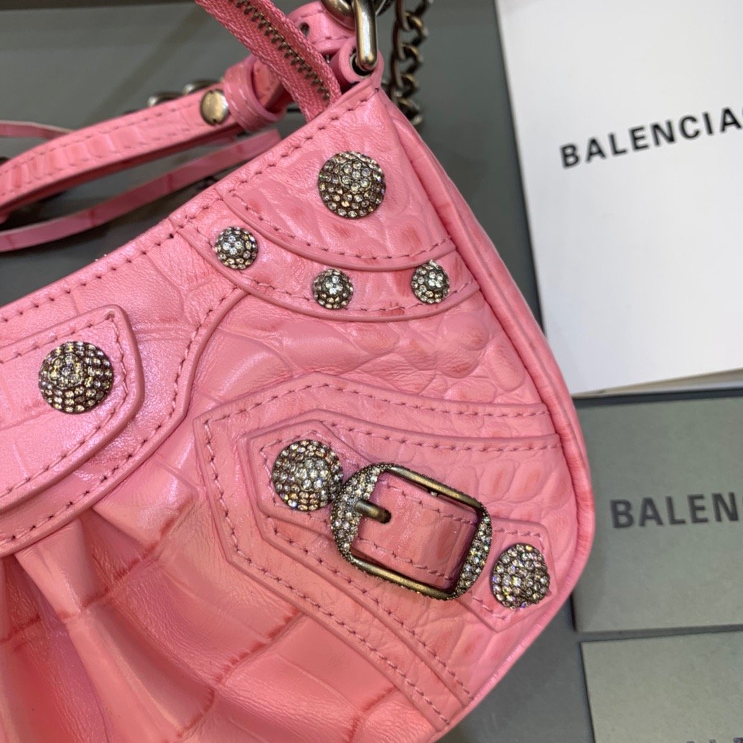 Top Quality Le Cagole Mini Bag With Chain In Pink, For Women,  Bags 8.2in/21cm 69581423EBY5812