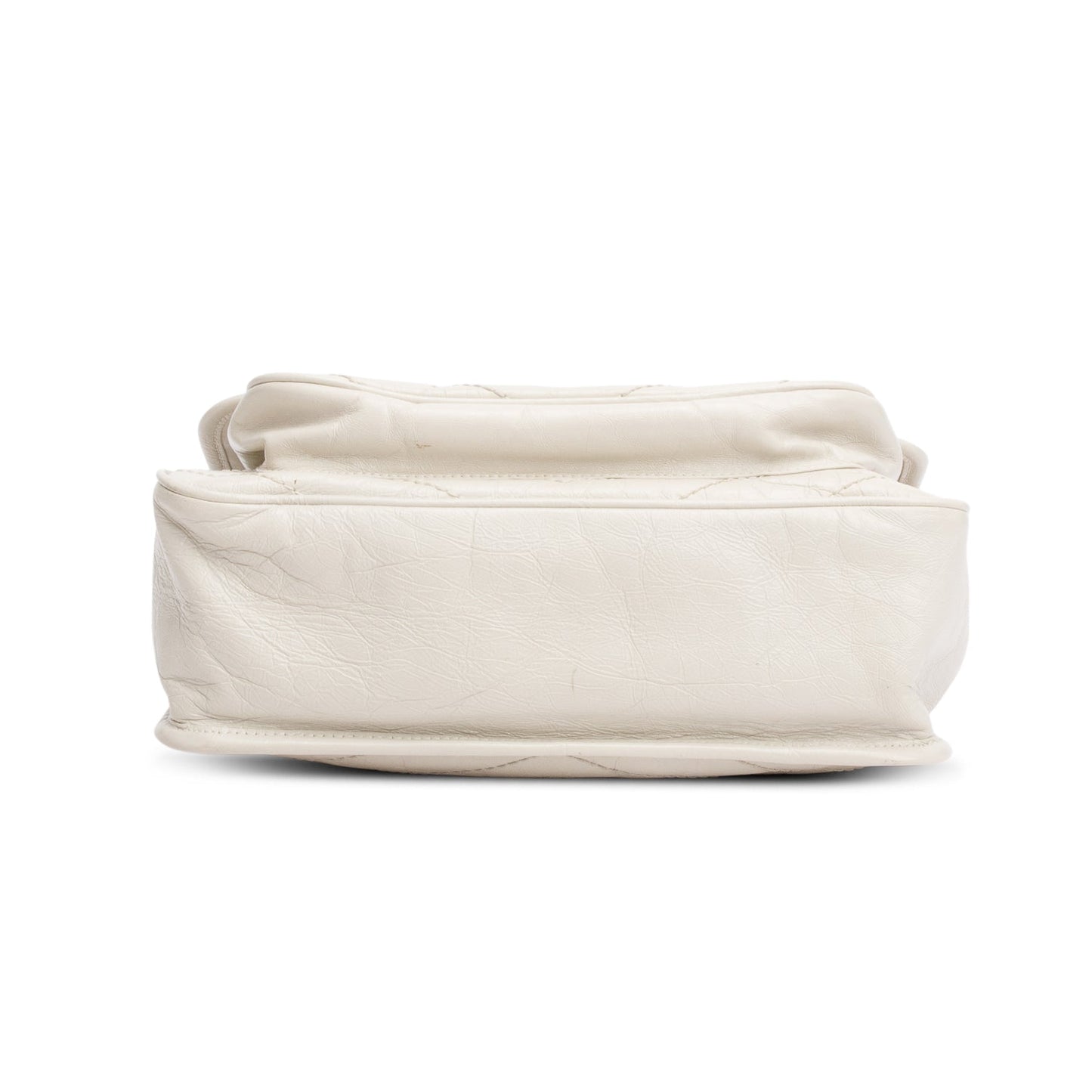 Saint Laurent Ivory   Leather Monogram Medium Niki Chain Satchel
