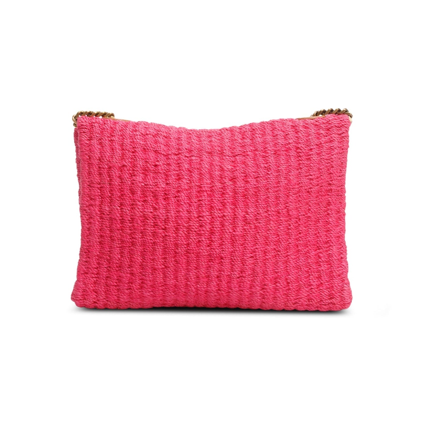 Saint Laurent 2023 Pink Raffia Medium Kate Chain Bag