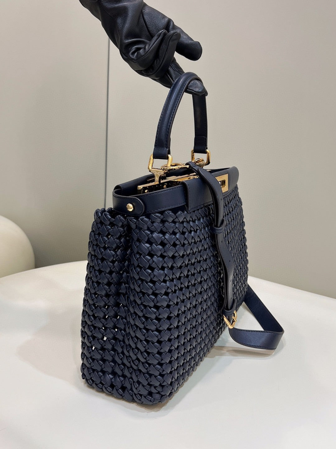 Top QualityTop Quality Mujer Peekaboo Iconic Navy Blue Bag For Woman 33cm/13in