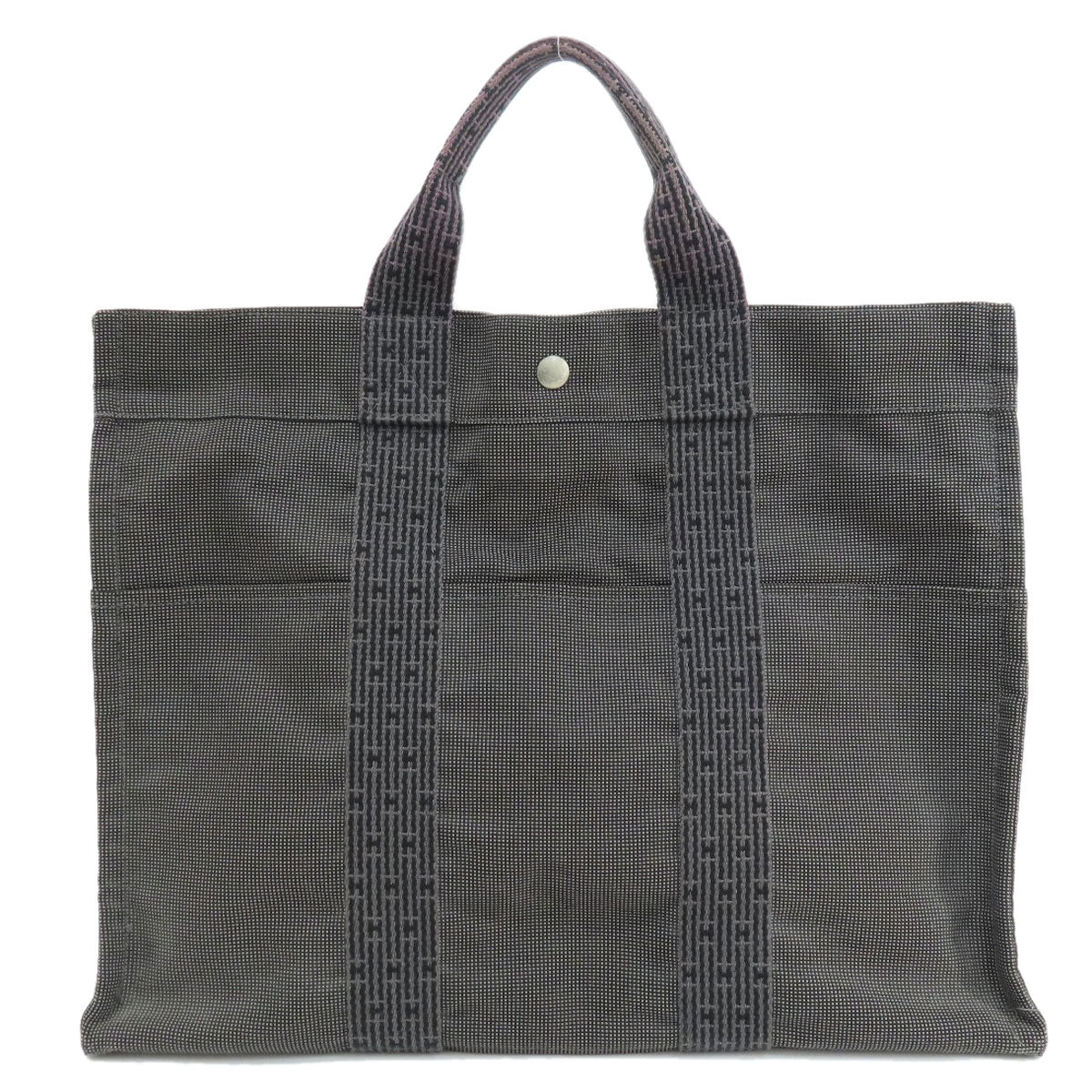 HERMES Tote Bag canvas gray Her Line Women  d