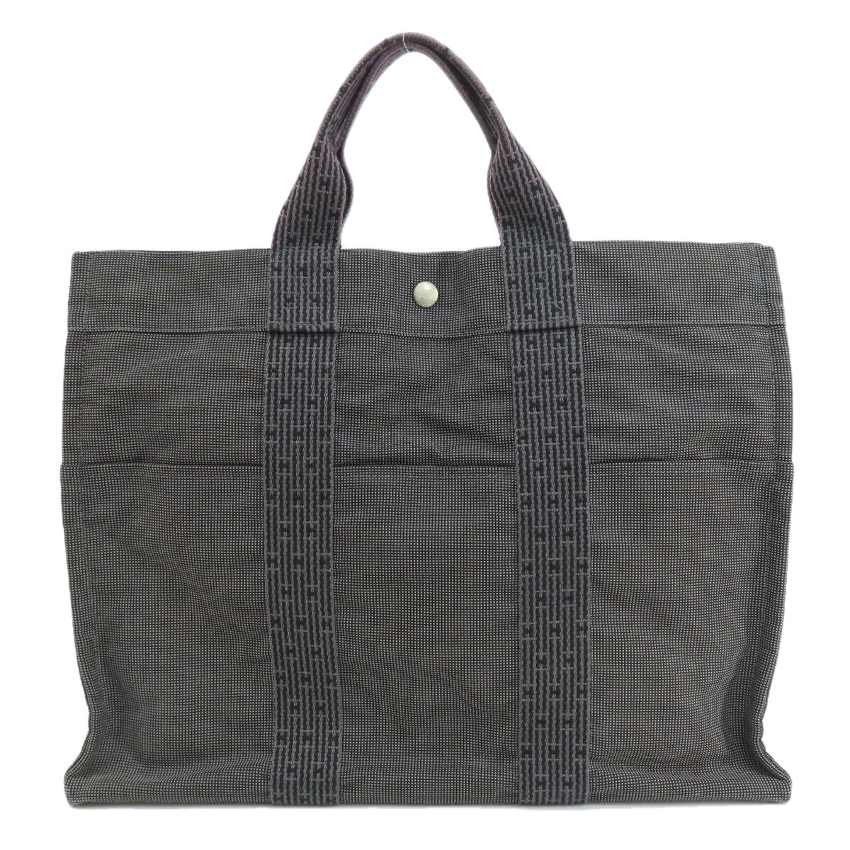 HERMES Tote Bag canvas gray Her Line Women  d