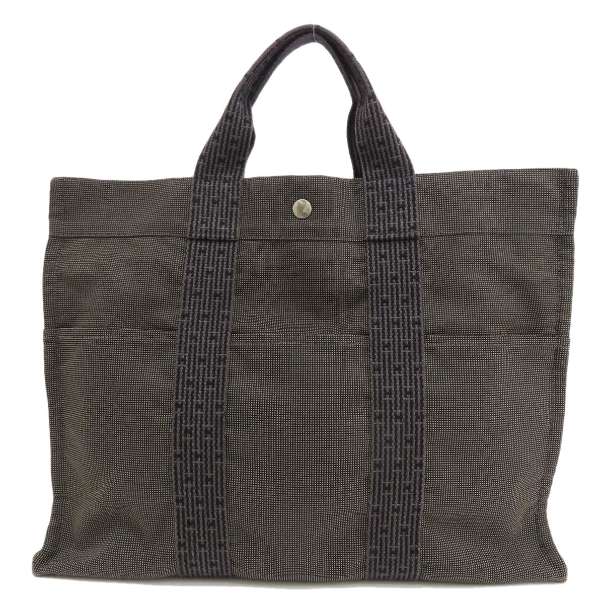 HERMES Tote Bag canvas gray Her LineMM Women  d
