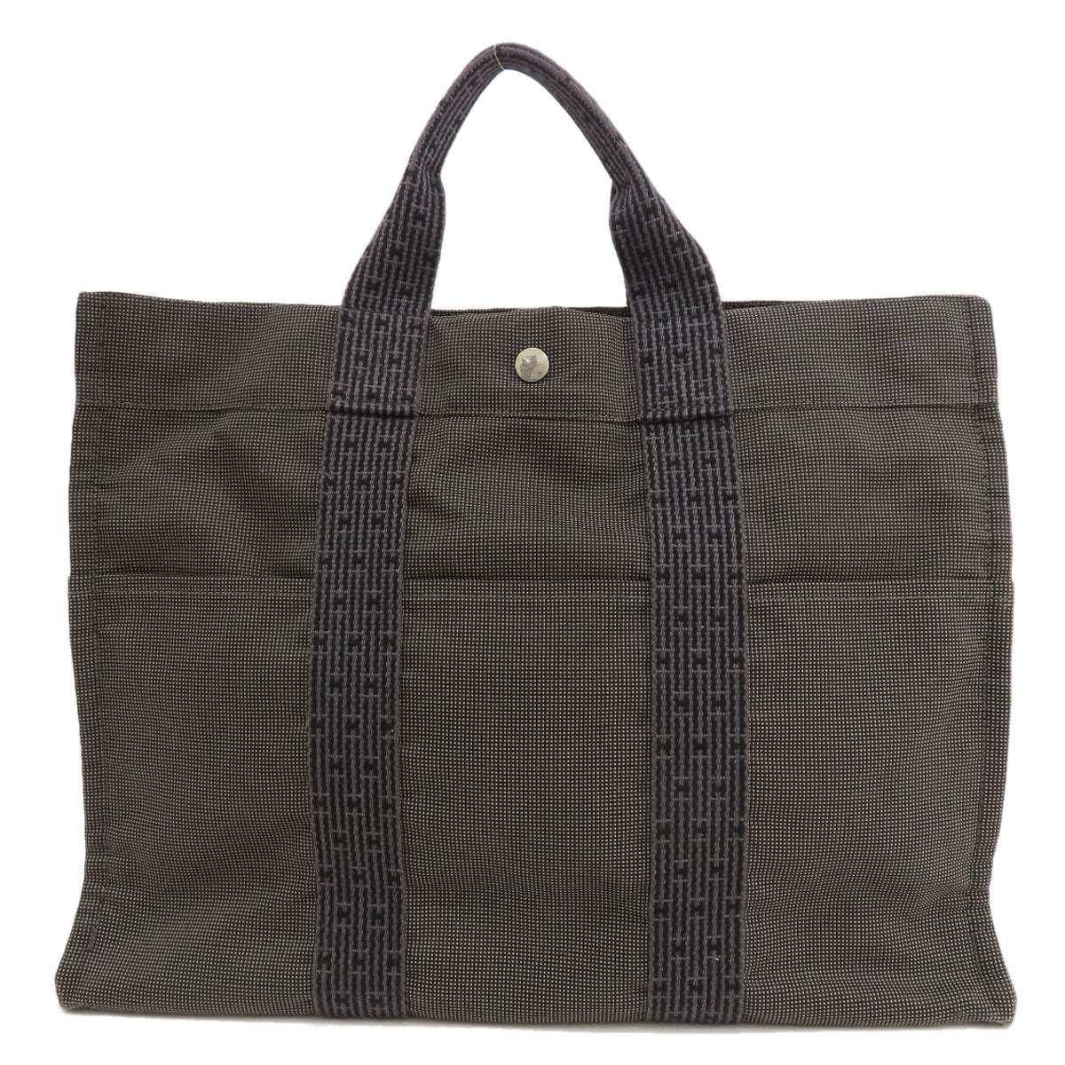 HERMES Tote Bag canvas gray Her LineMM Women  d