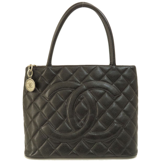 CHANEL Tote Bag Grained Calfskin Skin black   Tote Gold Metal