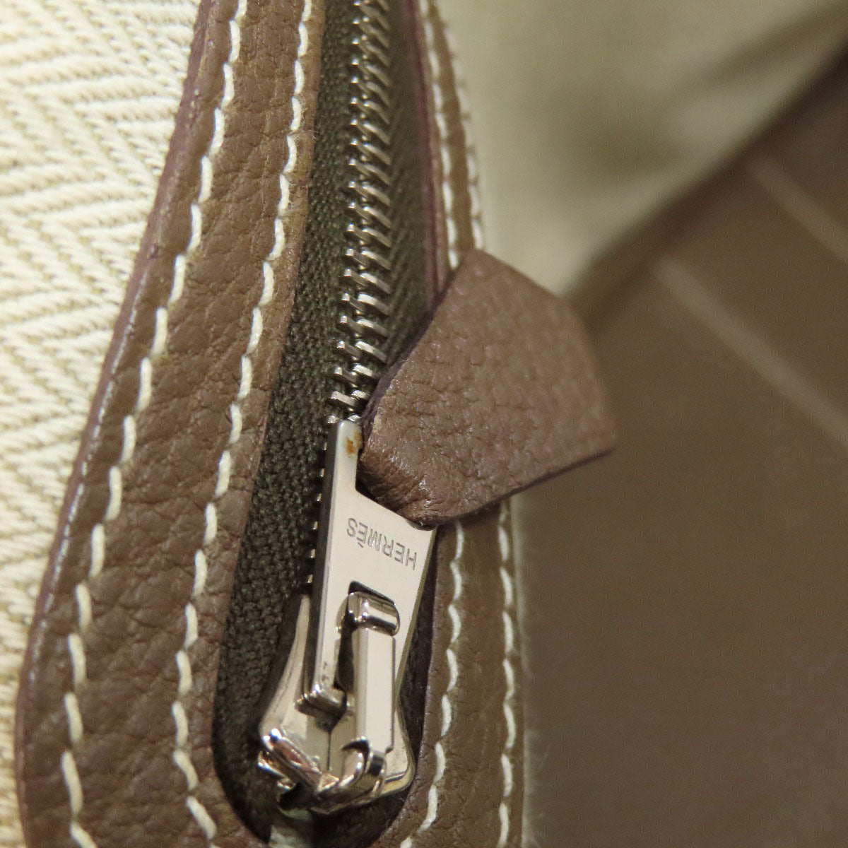 HERMES Tote Bag Togo beige Garden Party PM Etoupe SilverMetal Women  d