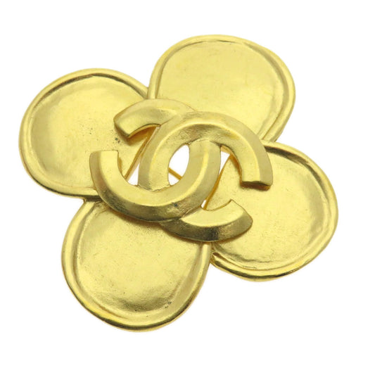 CHANEL Brooch metallic gold COCO Mark