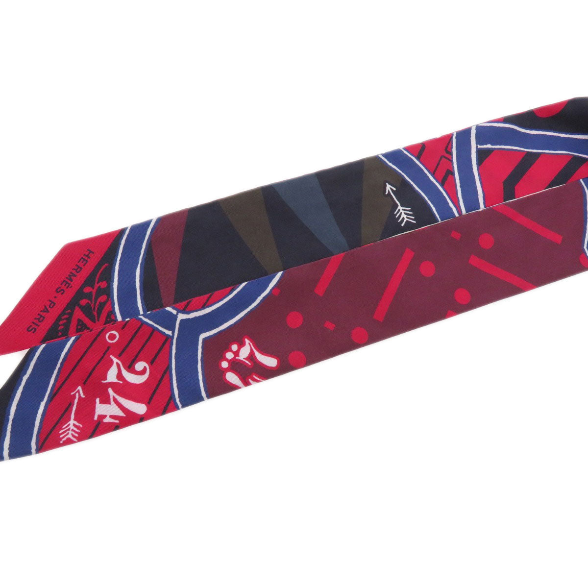 HERMES scarf silk Red Twilly  Women  d