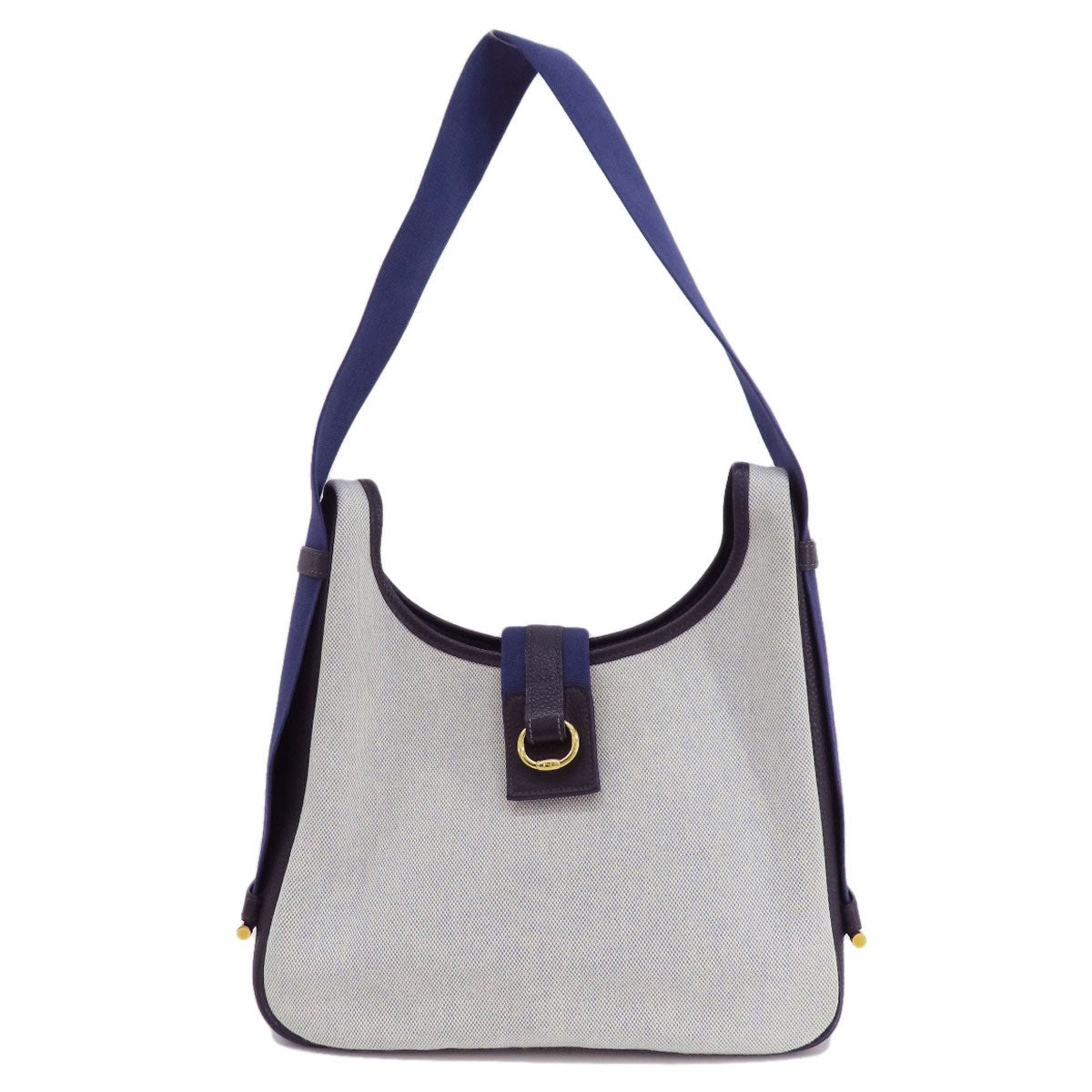 HERMES Shoulder Bag Tower ash gray Sako Gold Metal Women  d