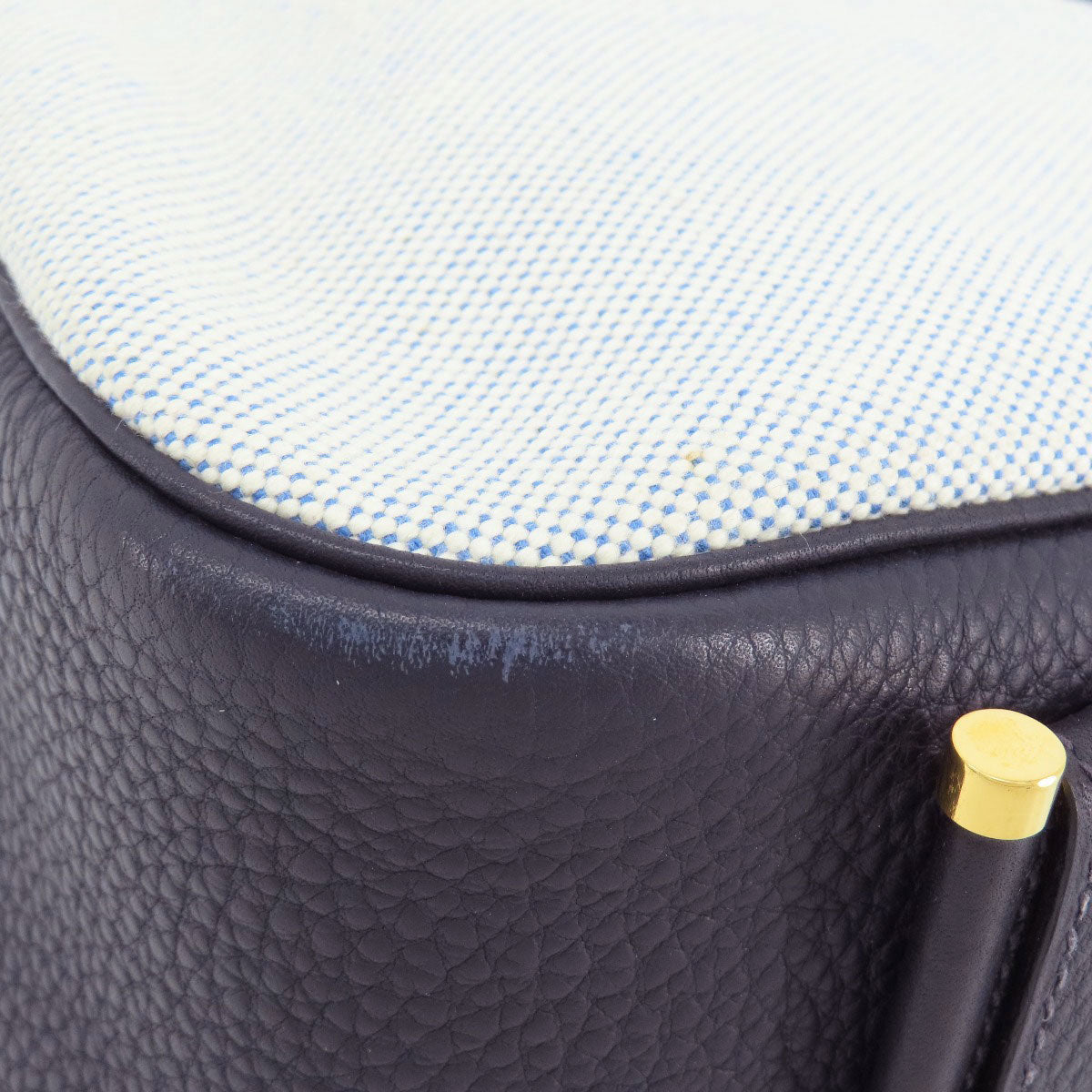 HERMES Shoulder Bag Tower ash gray Sako Gold Metal Women  d