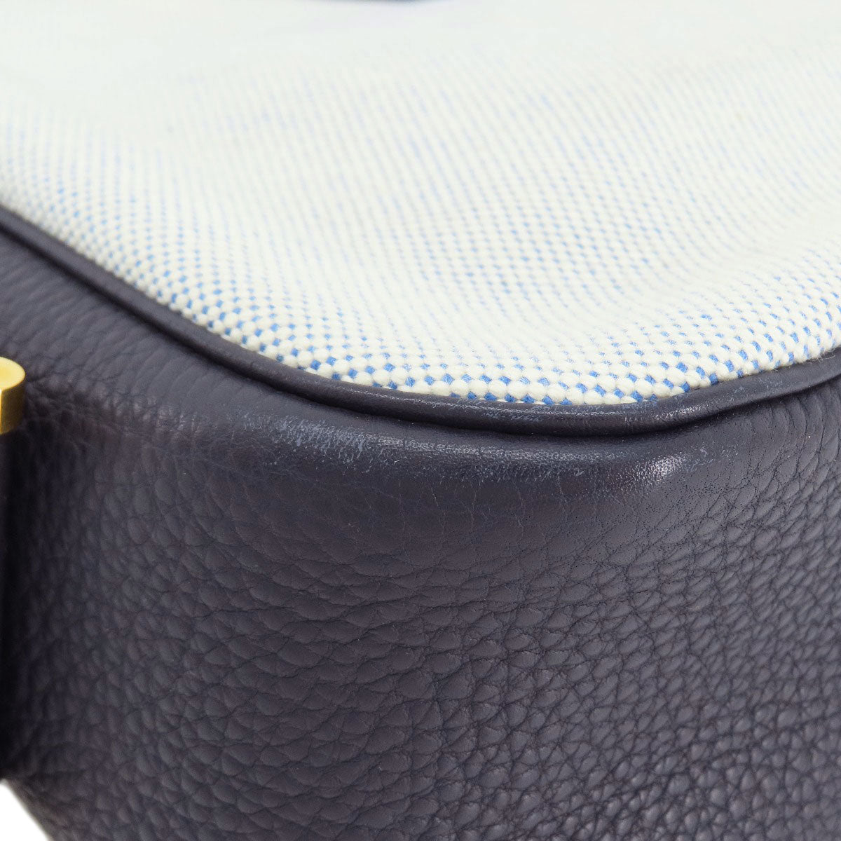 HERMES Shoulder Bag Tower ash gray Sako Gold Metal Women  d