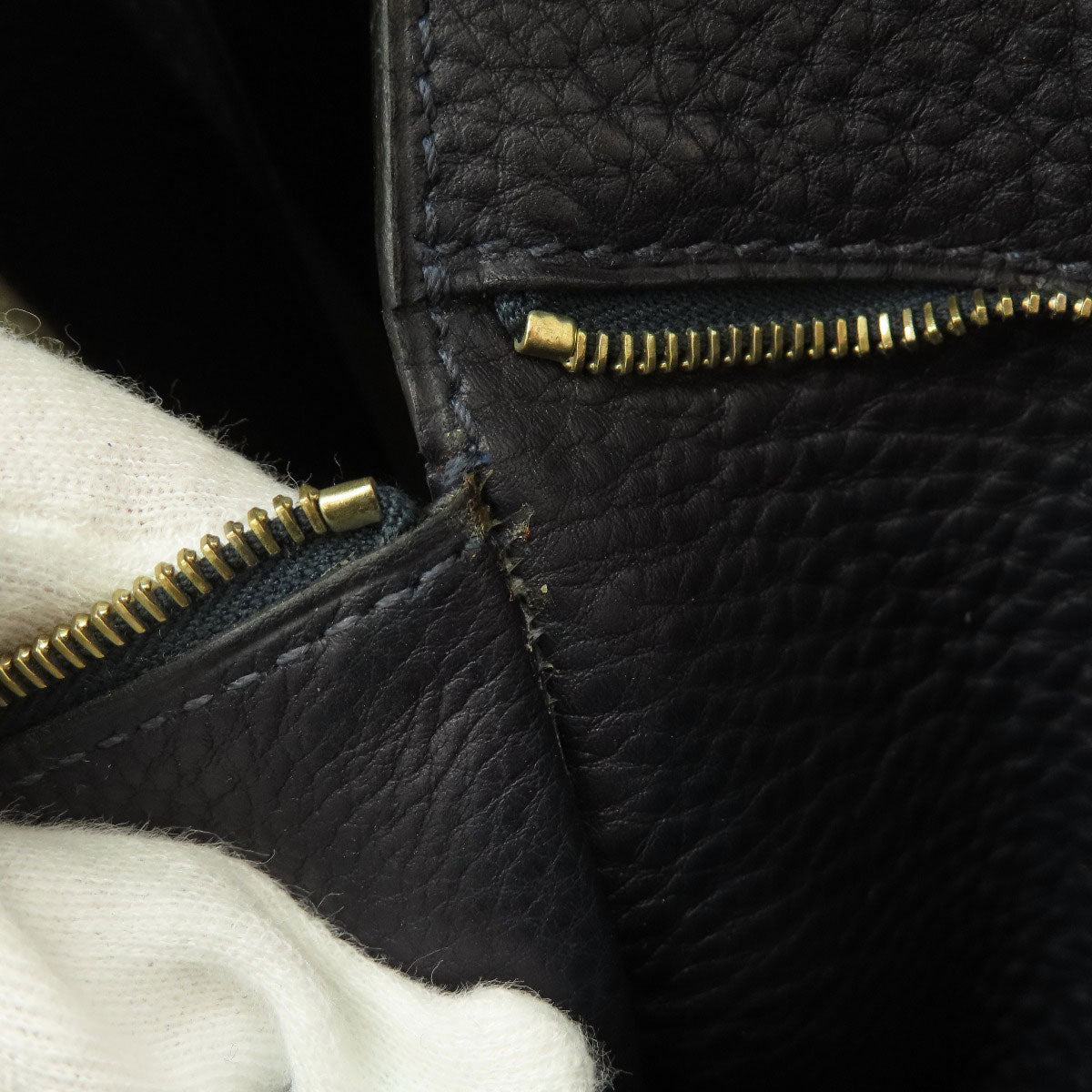 HERMES Shoulder Bag Tower ash gray Sako Gold Metal Women  d