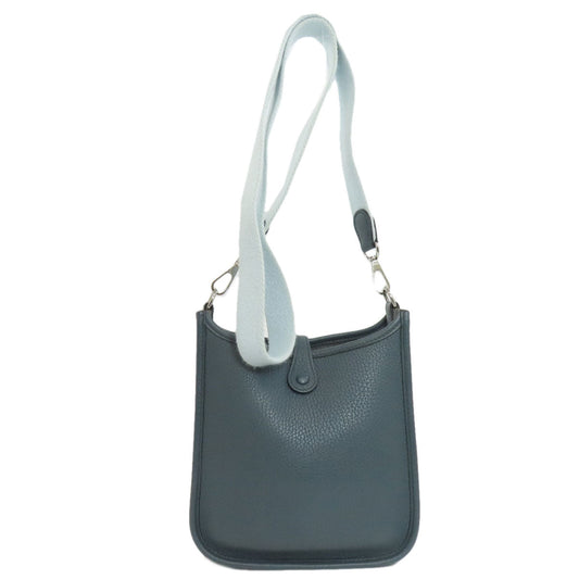 HERMES Shoulder Bag Taurillon Clemence blue Evelyn TPM SilverMetal Women  d