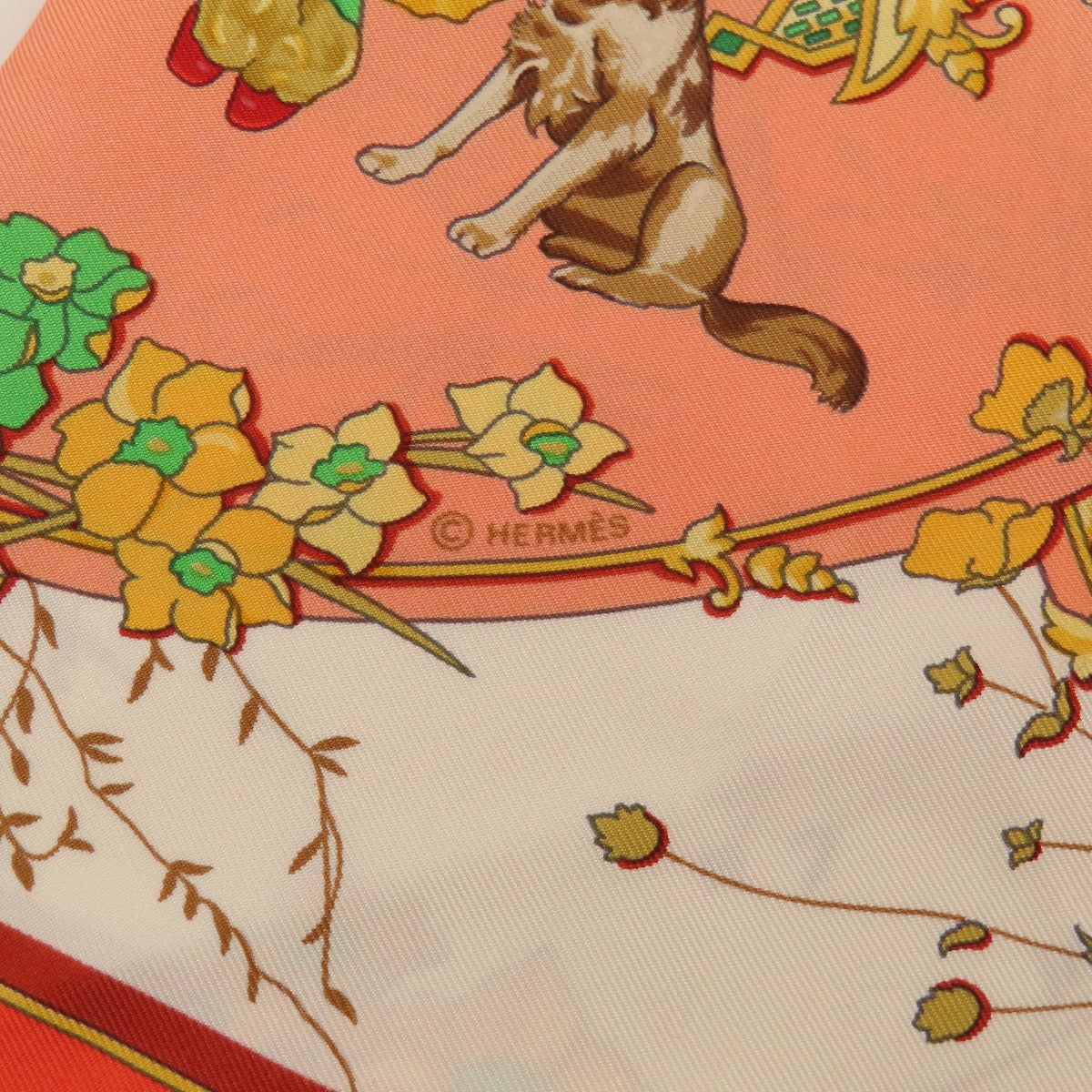 HERMES scarf silk Orange Carre90 LES PETITS PRINCES The Little Princes Women  d
