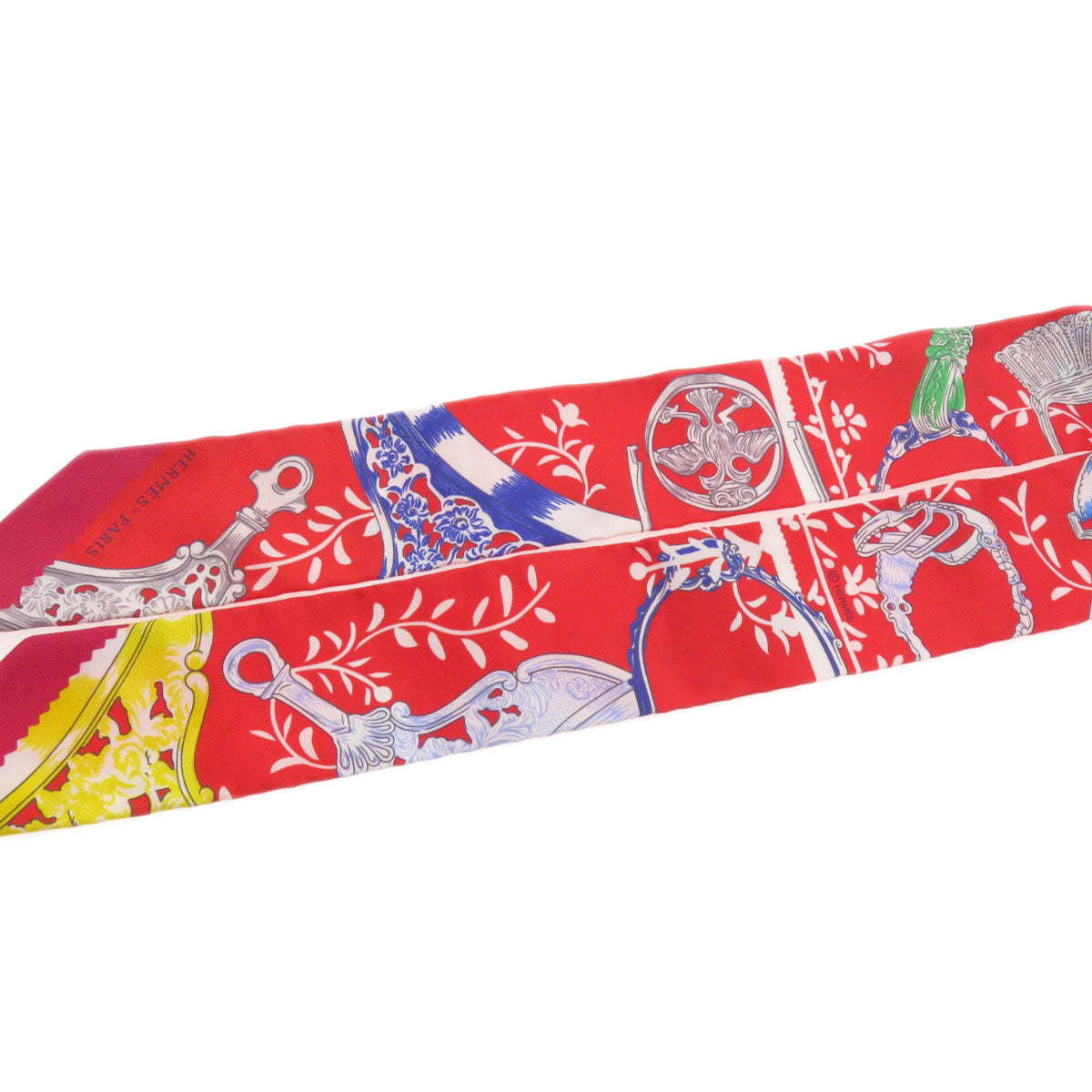 HERMES scarf silk Red Twilly Women  d