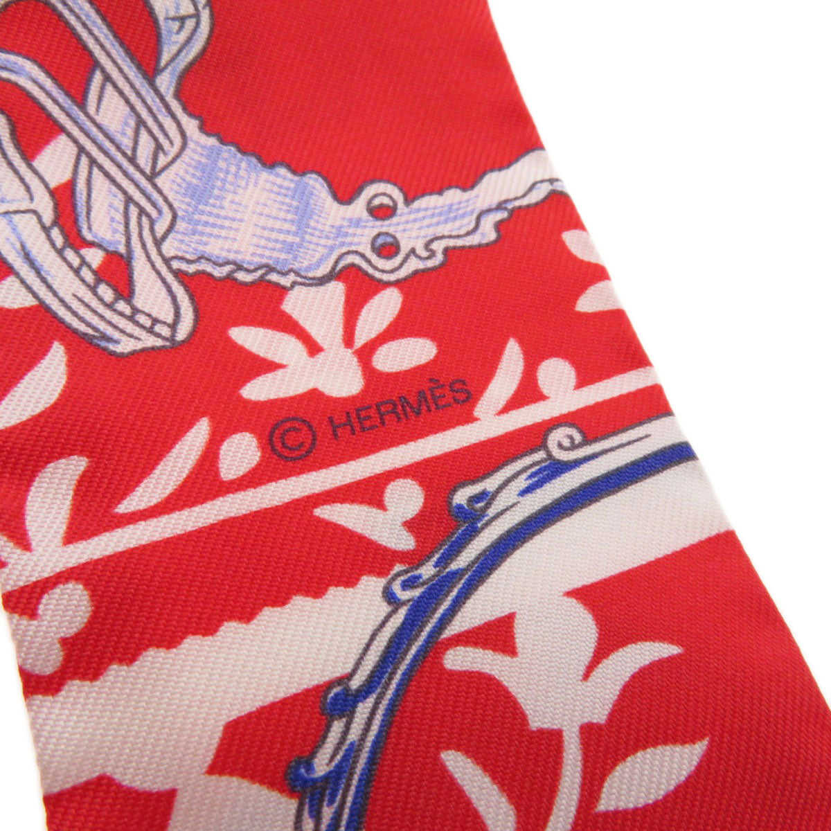 HERMES scarf silk Red Twilly Women  d