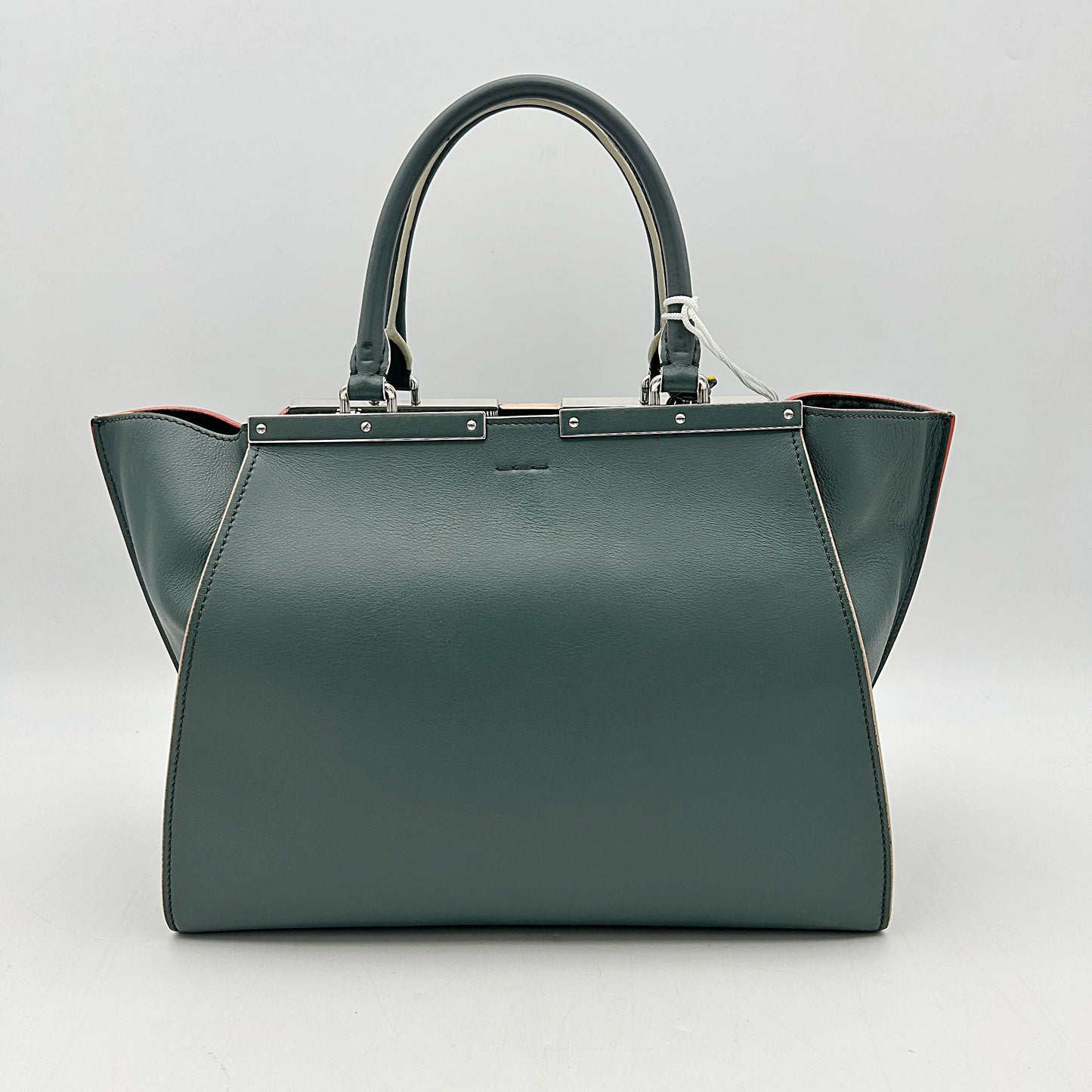 FENDI Vitello Dolce Marmol Shiny Nappa Petite 3Jours Tote Verde Prato LA16828