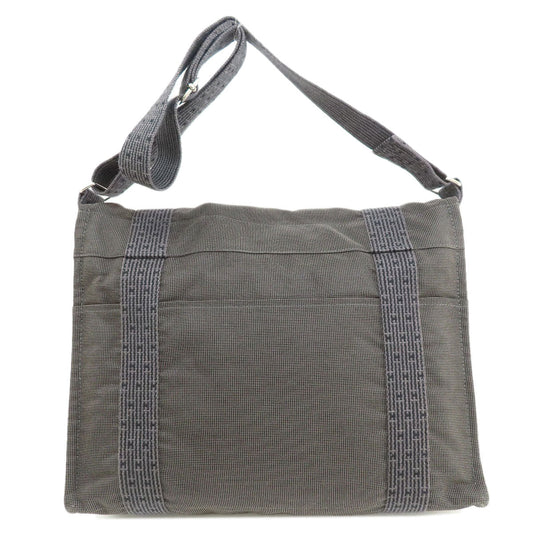 HERMES Shoulder Bag canvas gray Her Line  Bassus Women  d