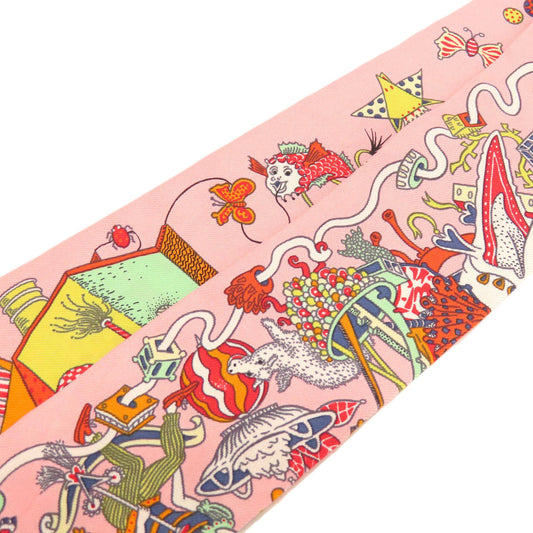 HERMES scarf silk pink Twilly Women  d