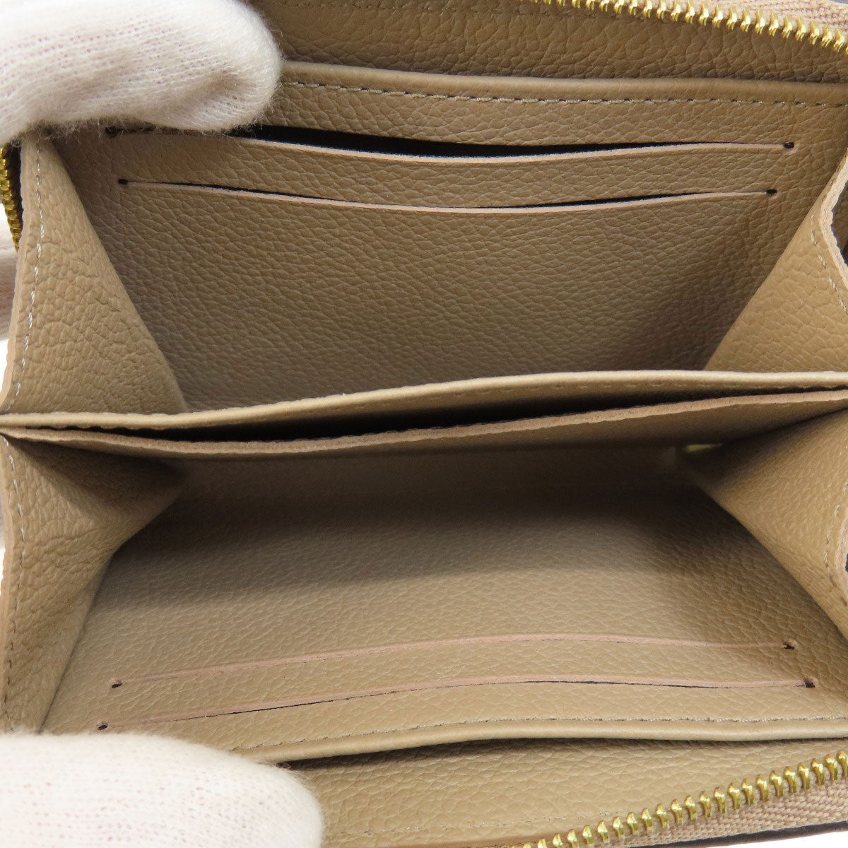 LOUIS VUITTON Coin case M68696 Ann Platt beige Zippy Coin Purse Tourterelle Women  d