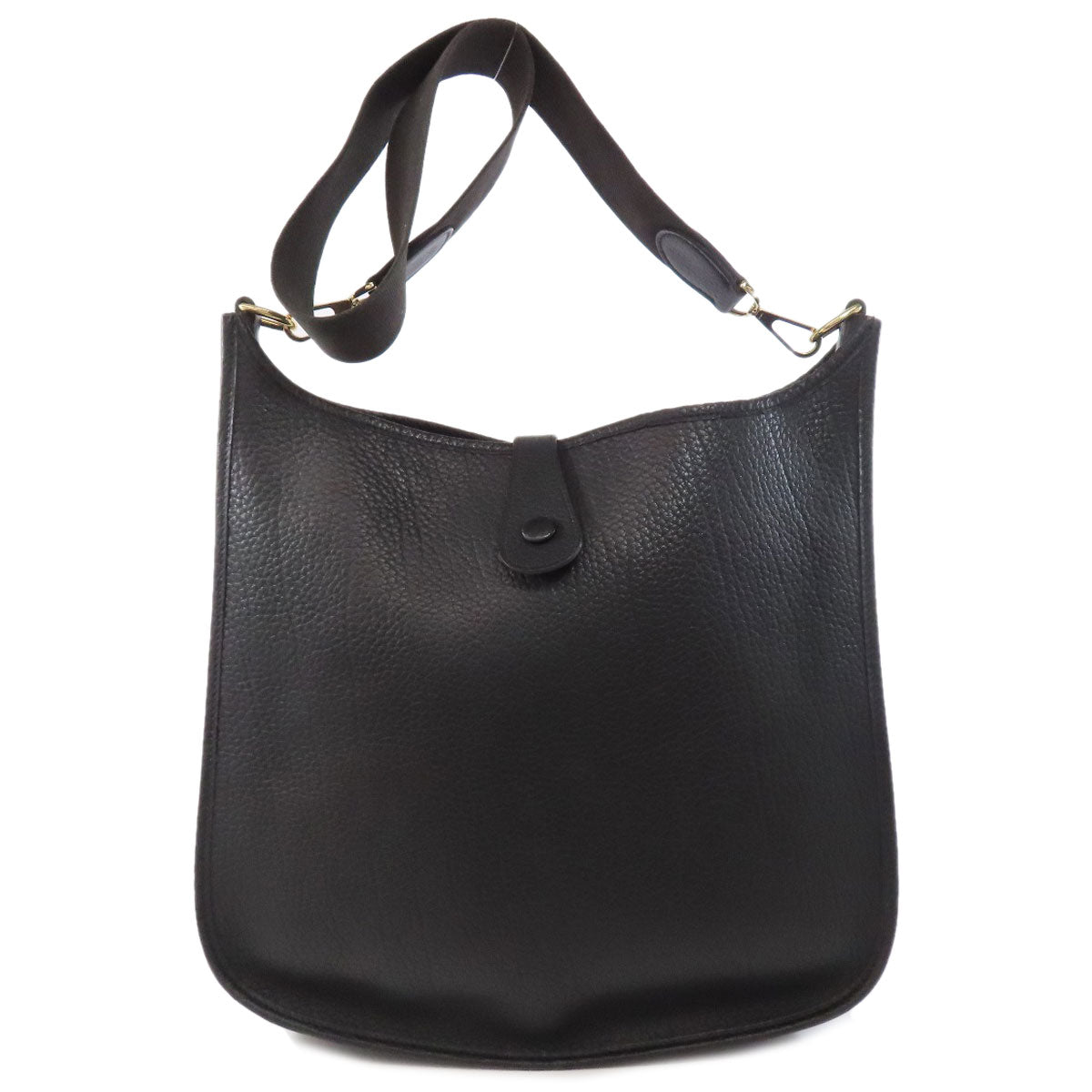 HERMES Shoulder Bag Ardenne black Evelyn GM Gold Metal Women  d