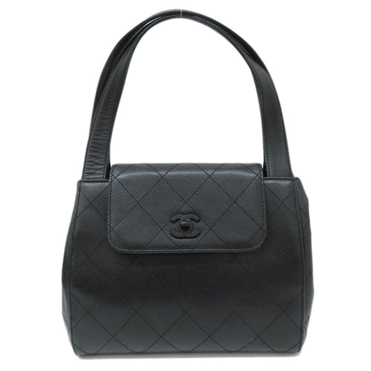 CHANEL Handbag Grained Calfskin Skin black COCO Mark