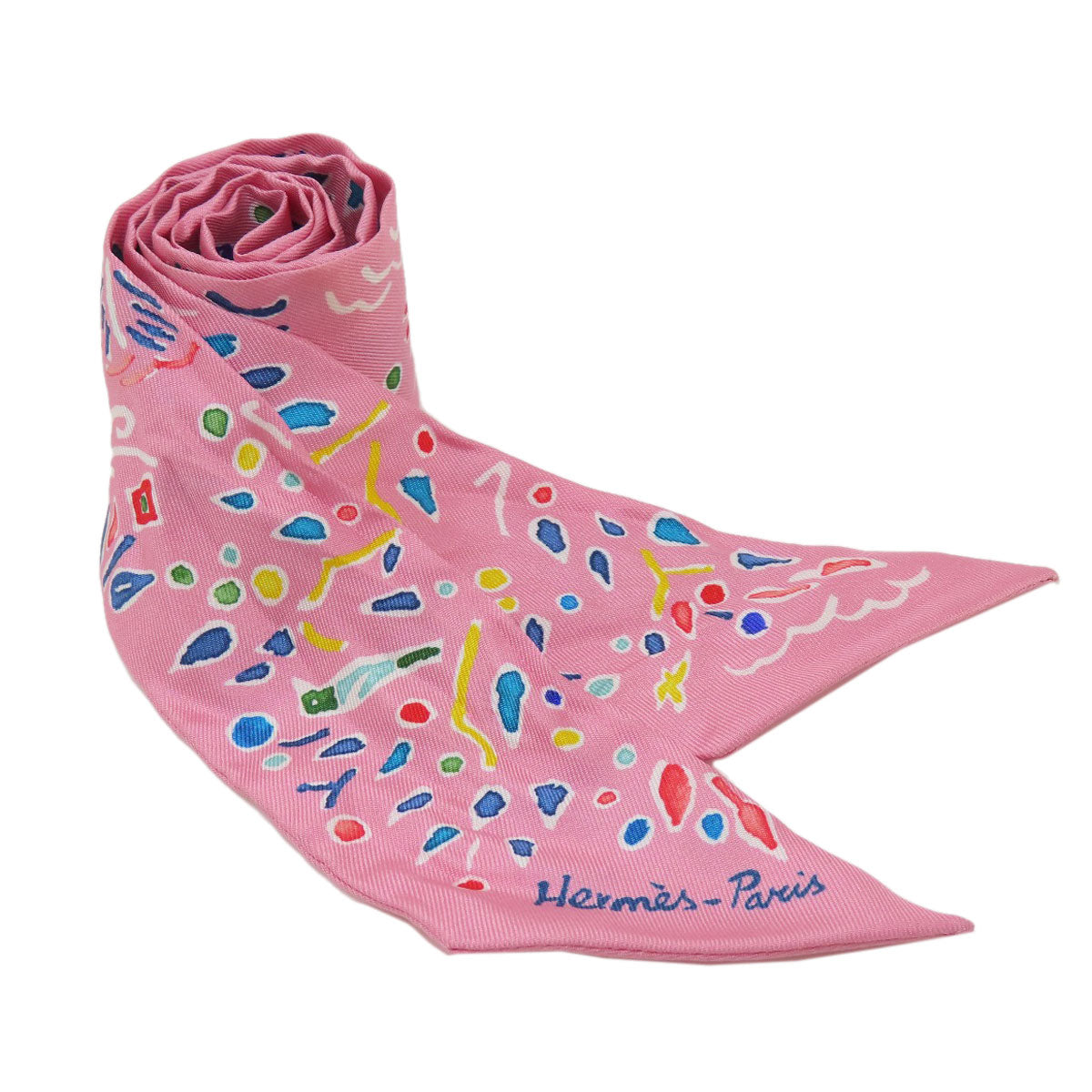 HERMES scarf silk pink Twilly Women  d