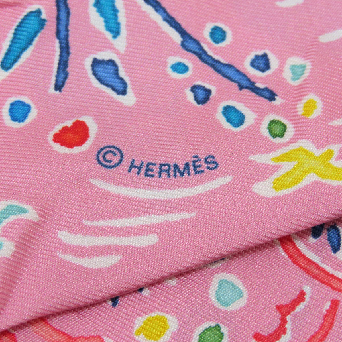 HERMES scarf silk pink Twilly Women  d