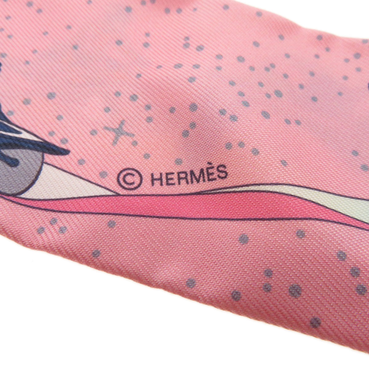 HERMES scarf silk pink Twilly Women  d