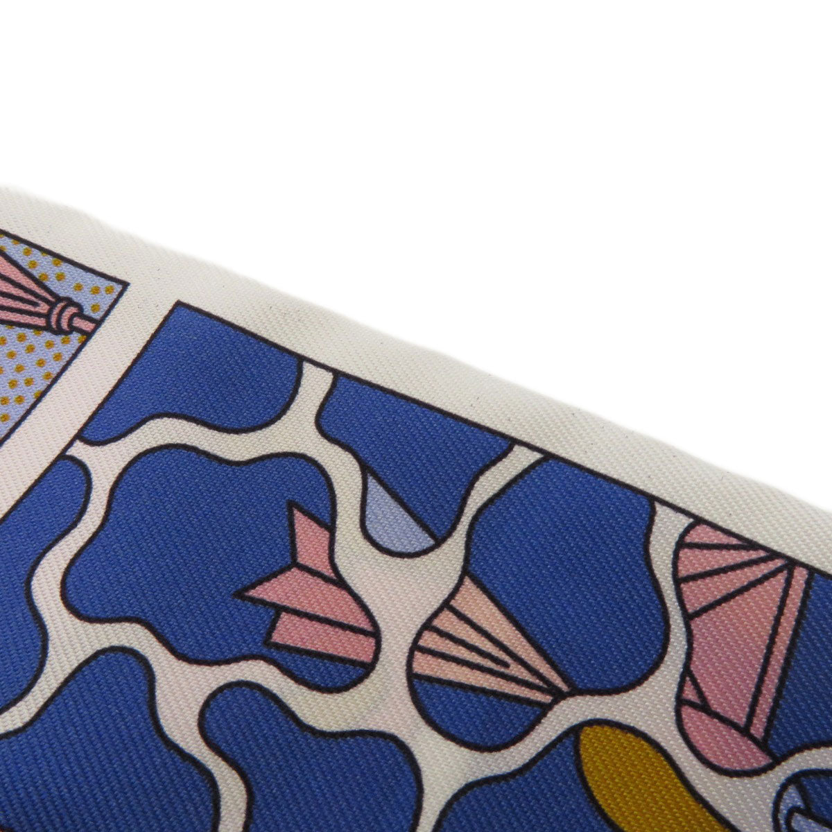 HERMES scarf silk white Twilly Women  d