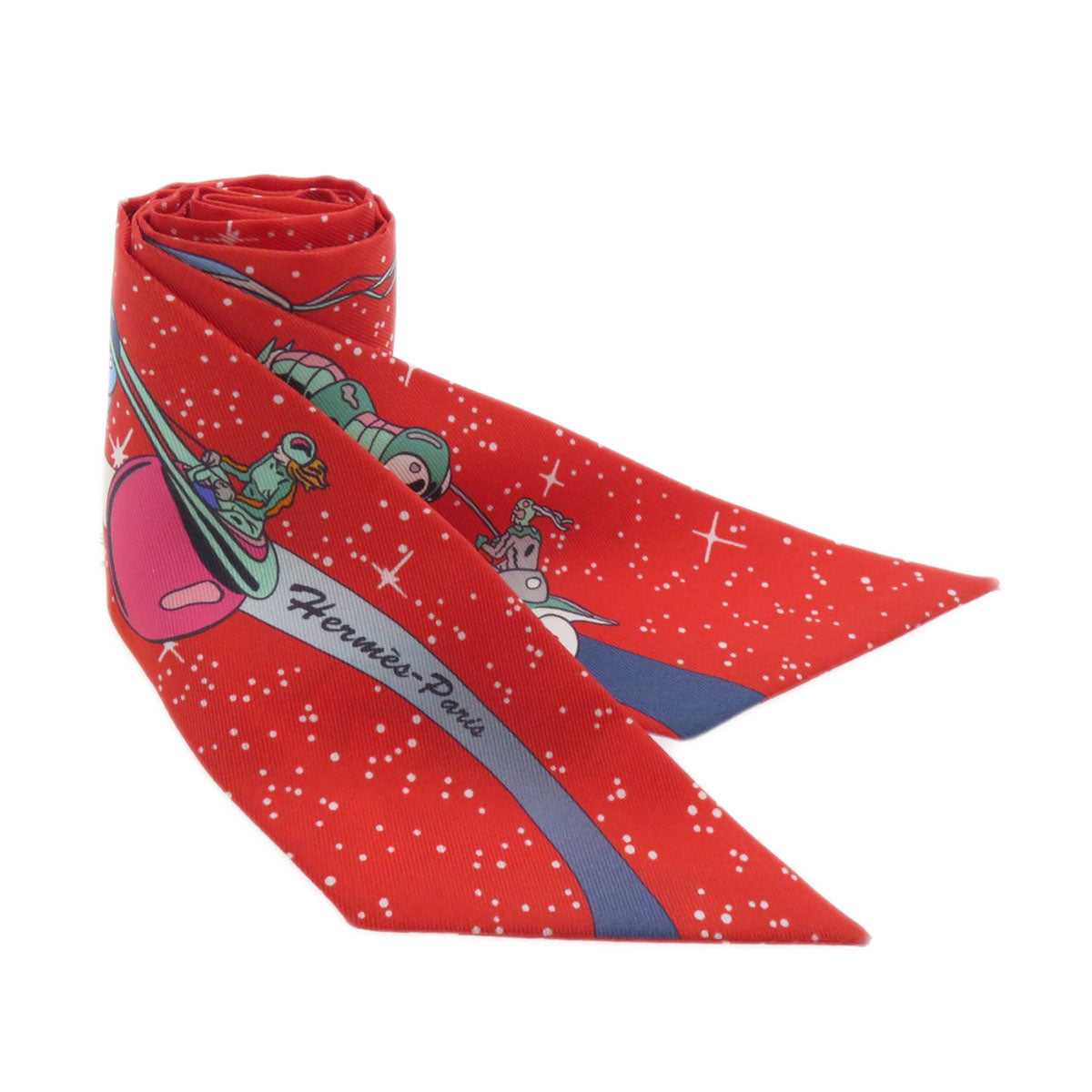 HERMES scarf silk Red Twilly Women  d