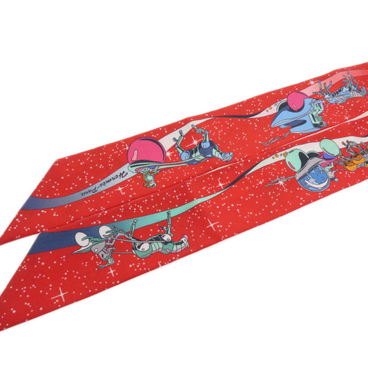HERMES scarf silk Red Twilly Women  d