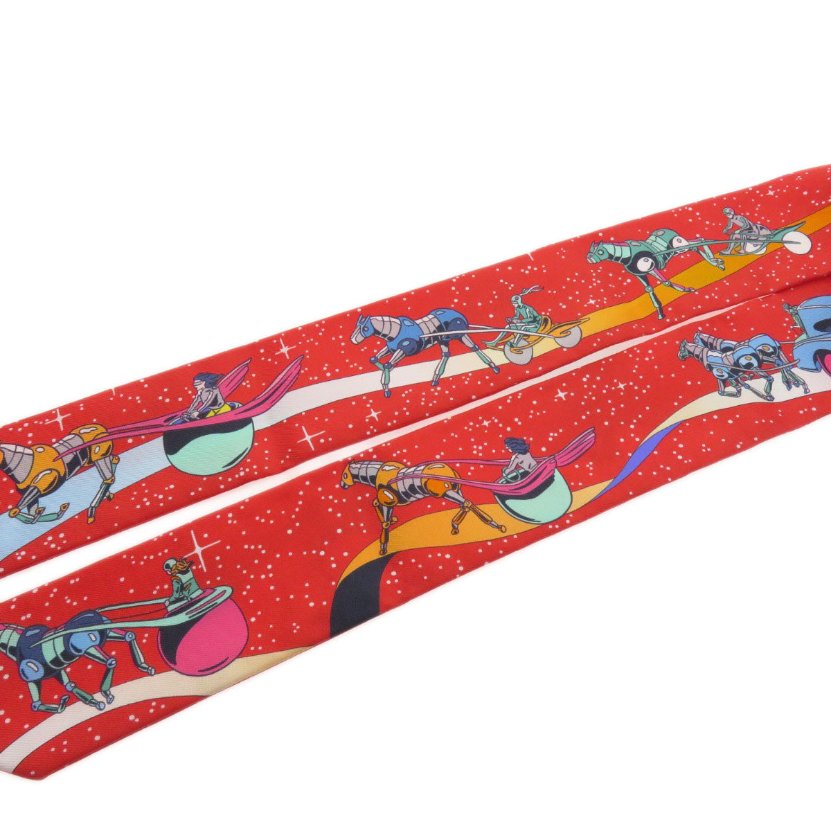HERMES scarf silk Red Twilly Women  d