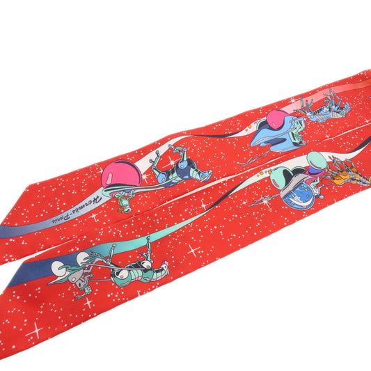 HERMES scarf silk Red Twilly Women  d