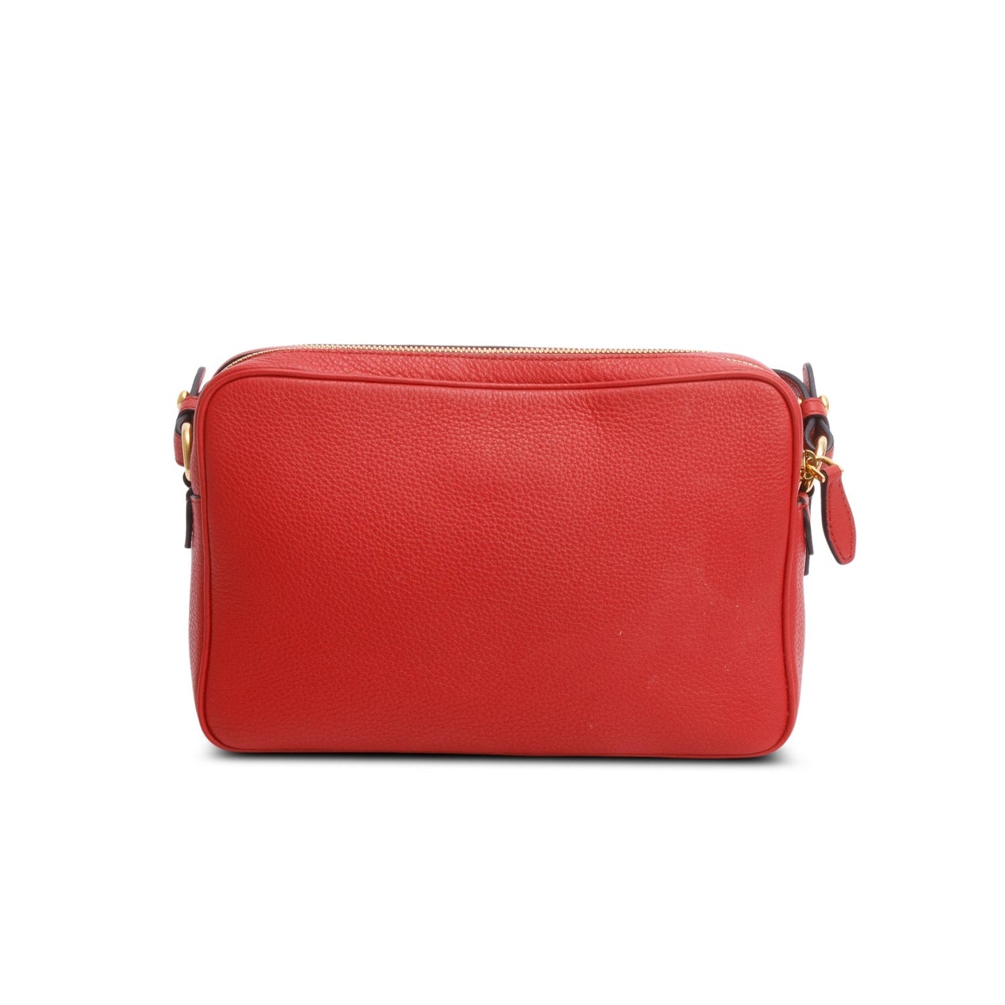 Prada Red Vitello Phenix Leather Camera Bag