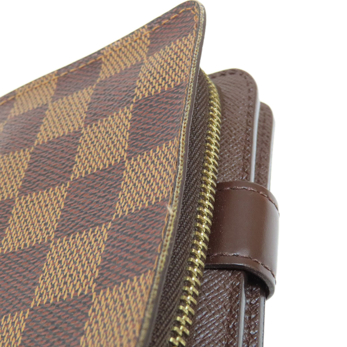 LOUIS VUITTON Bifold Wallet M61668 Damier canvas Brown Compact zip Women  d