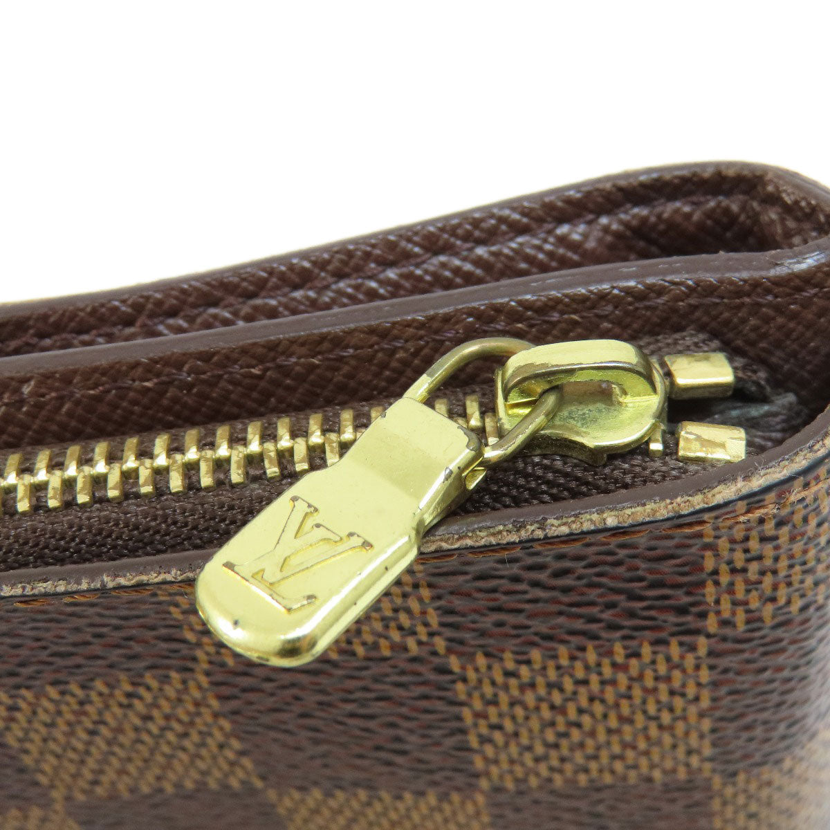 LOUIS VUITTON Bifold Wallet M61668 Damier canvas Brown Compact zip Women  d