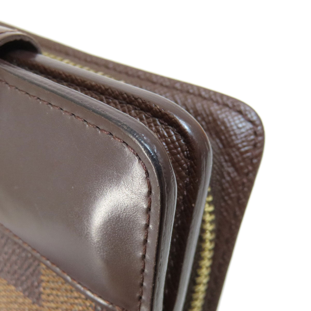LOUIS VUITTON Bifold Wallet M61668 Damier canvas Brown Compact zip Women  d