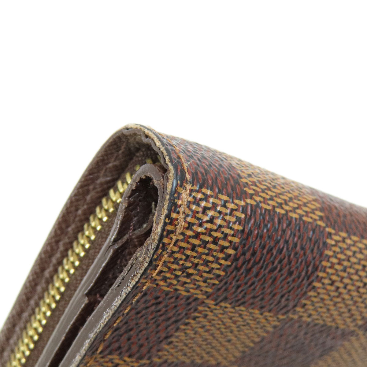 LOUIS VUITTON Bifold Wallet M61668 Damier canvas Brown Compact zip Women  d