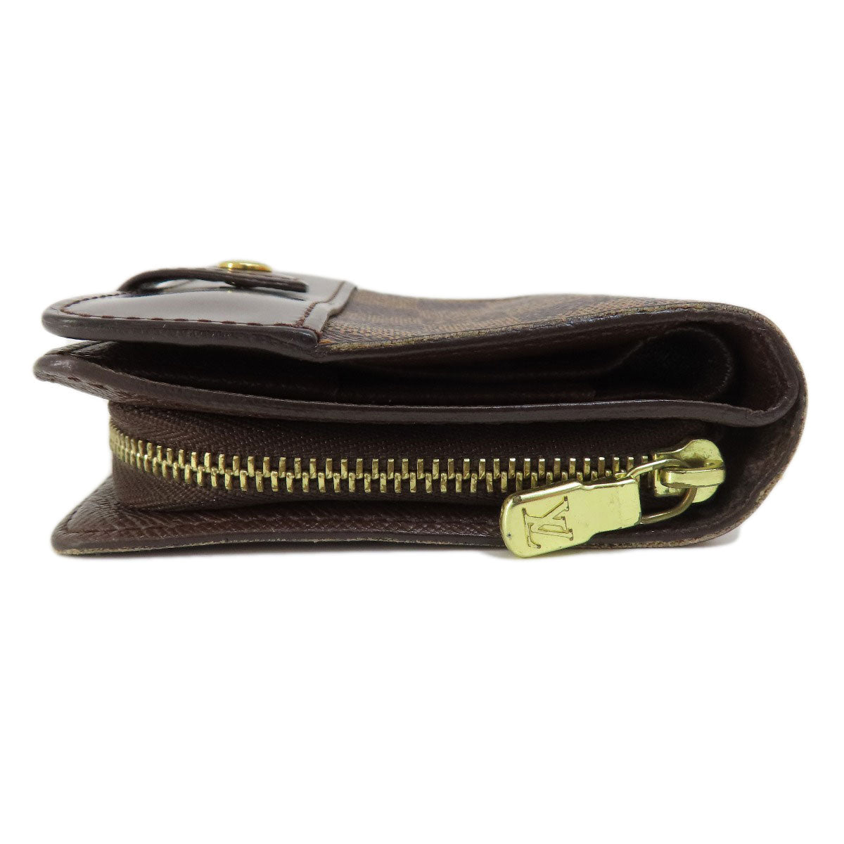 LOUIS VUITTON Bifold Wallet M61668 Damier canvas Brown Compact zip Women  d