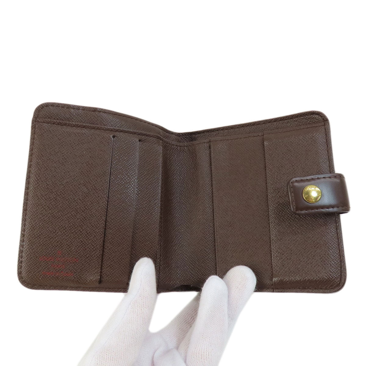 LOUIS VUITTON Bifold Wallet M61668 Damier canvas Brown Compact zip Women  d