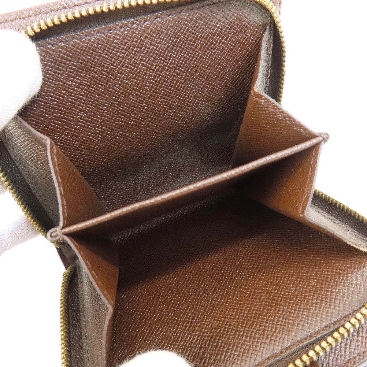 LOUIS VUITTON Bifold Wallet M61668 Damier canvas Brown Compact zip Women  d