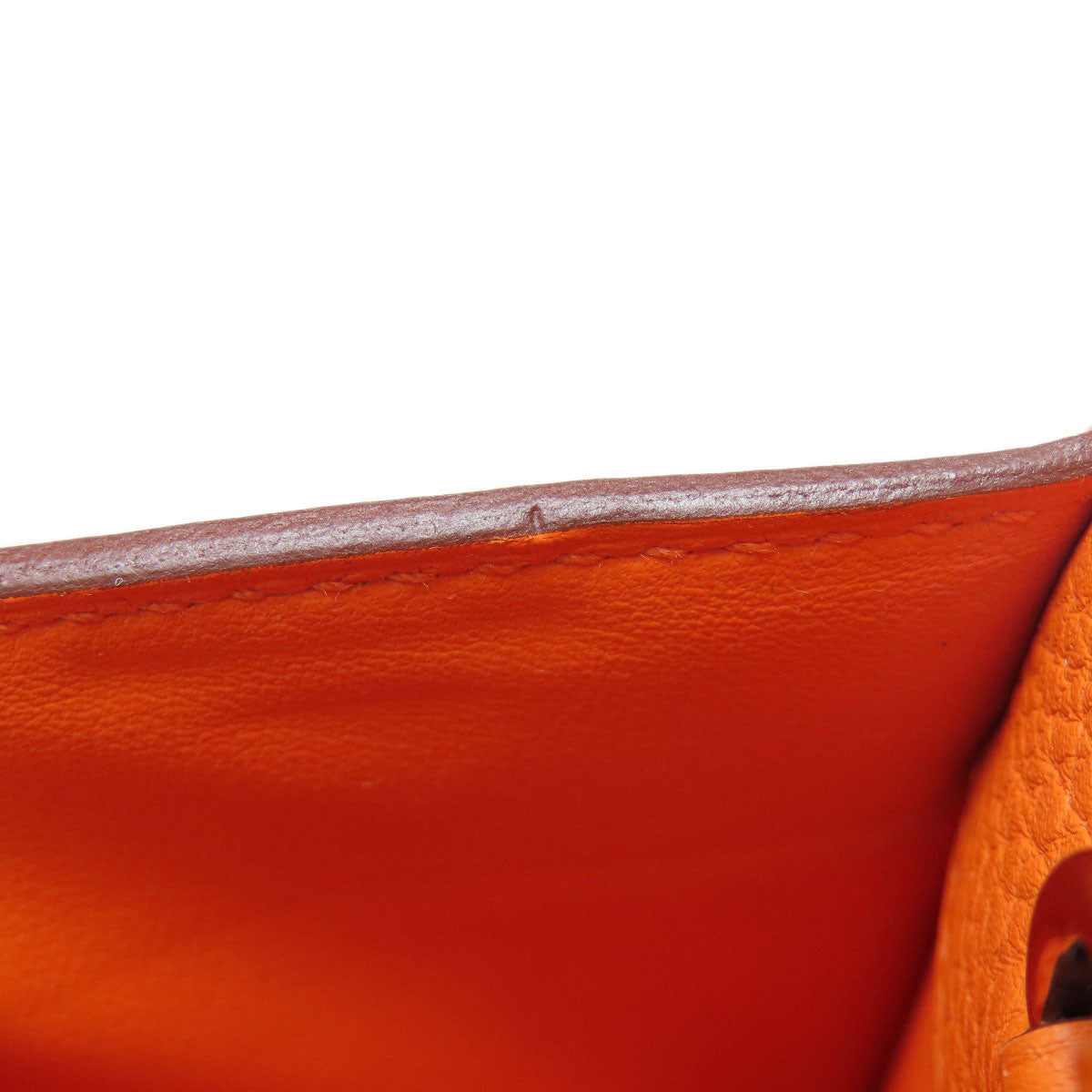 HERMES Shoulder Bag Taurillon Clemence Orange Sac A Depeche 21 Silver Metal Women  d