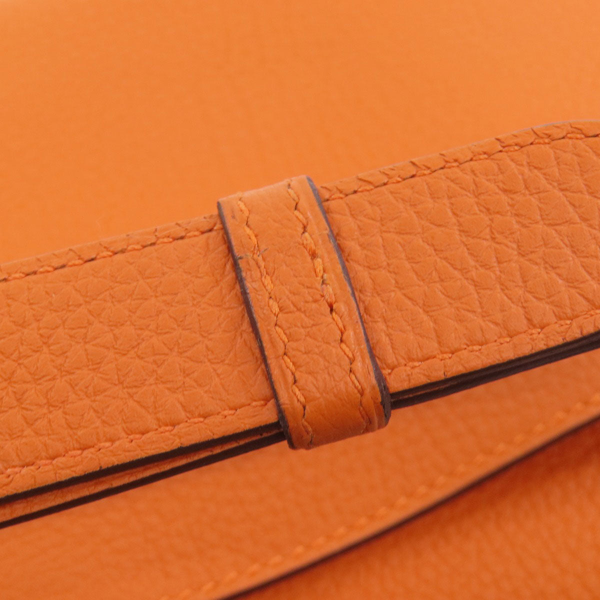 HERMES Shoulder Bag Taurillon Clemence Orange Sac A Depeche 21 Silver Metal Women  d