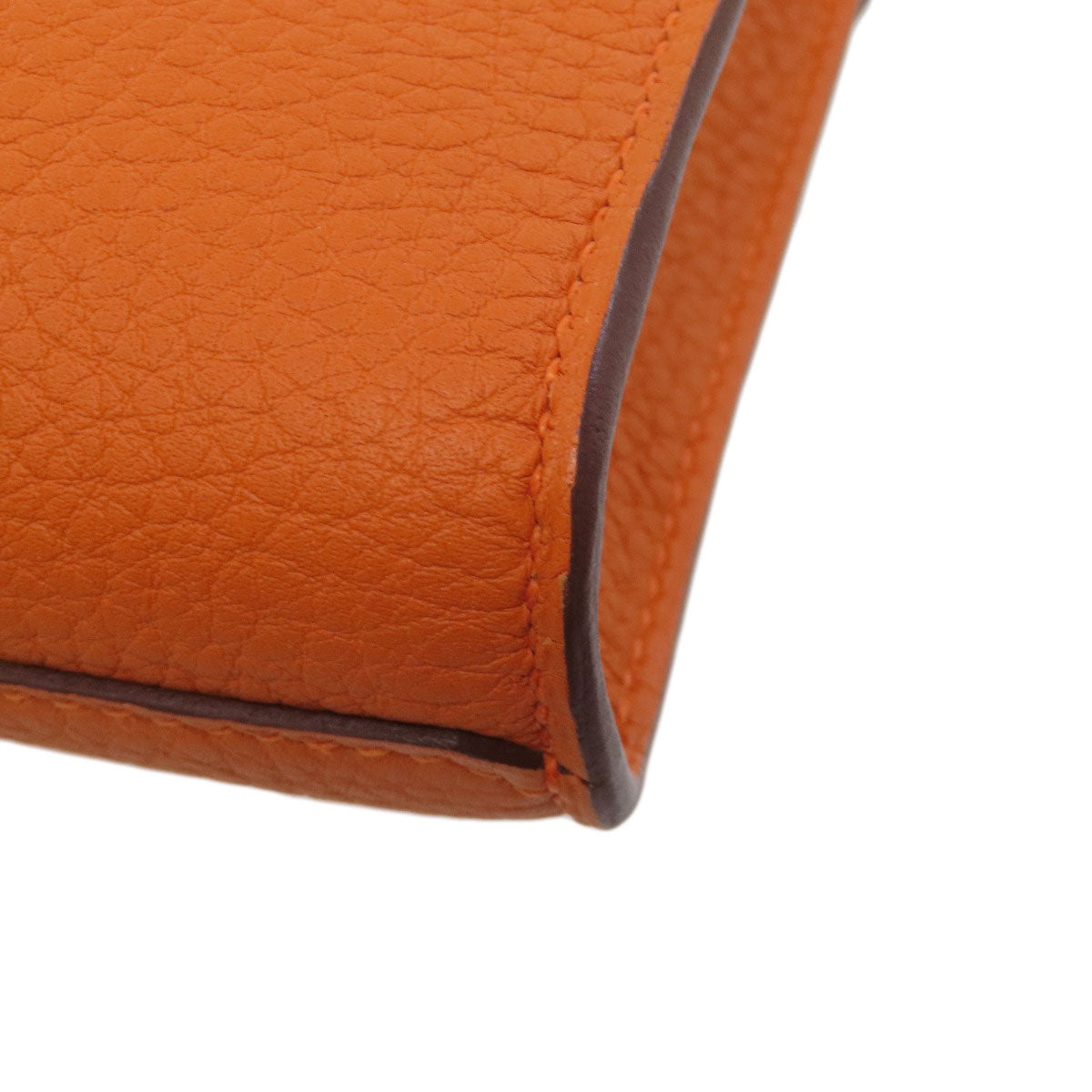 HERMES Shoulder Bag Taurillon Clemence Orange Sac A Depeche 21 Silver Metal Women  d