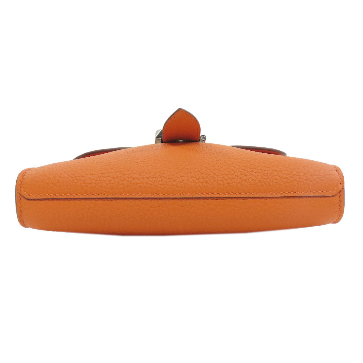 HERMES Shoulder Bag Taurillon Clemence Orange Sac A Depeche 21 Silver Metal Women  d
