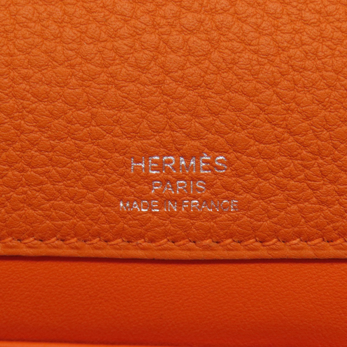 HERMES Shoulder Bag Taurillon Clemence Orange Sac A Depeche 21 Silver Metal Women  d