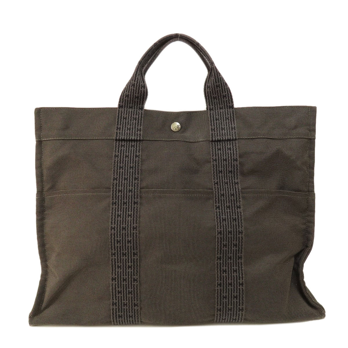 HERMES Tote Bag canvas gray Her LineMM Women  d