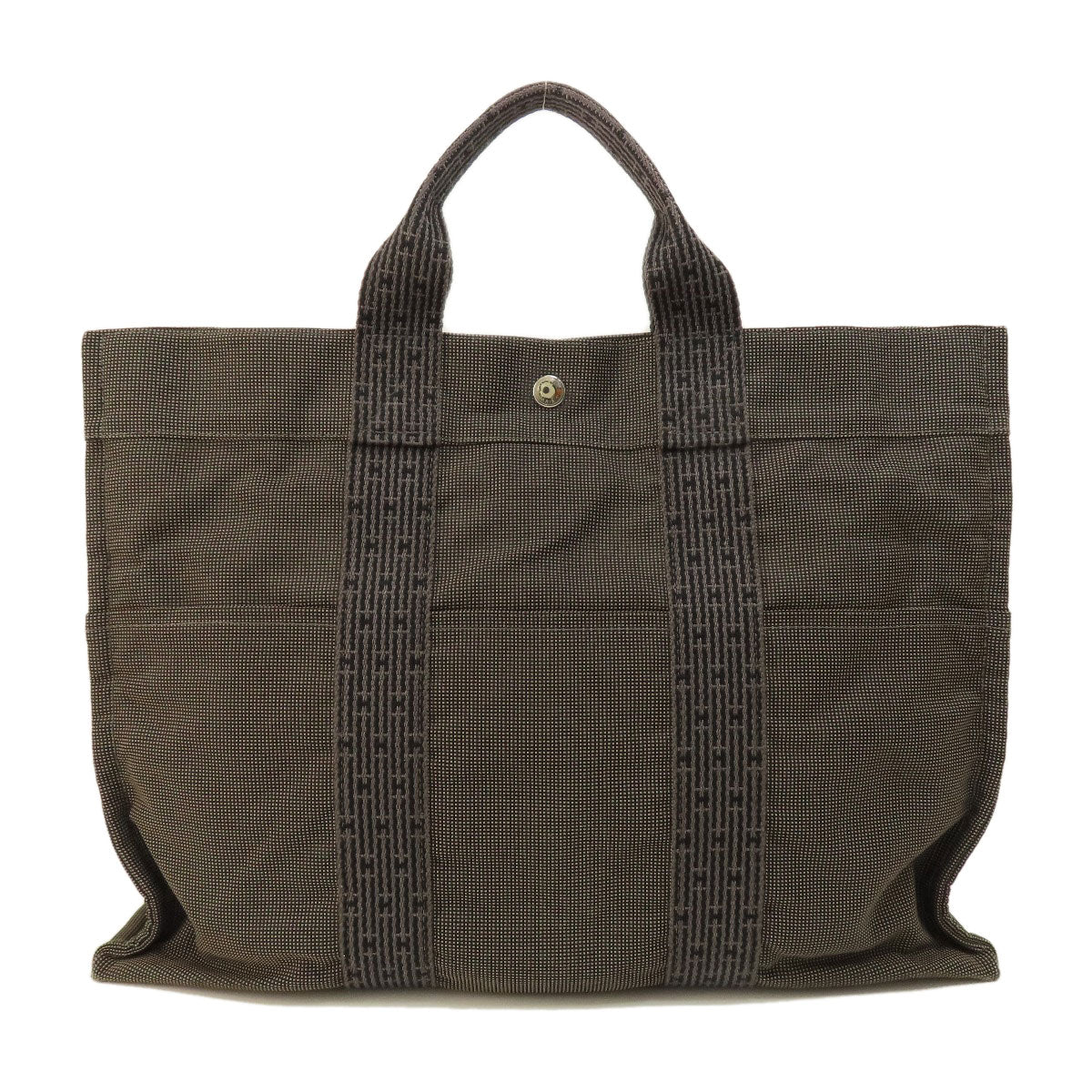 HERMES Tote Bag canvas gray Her LineMM Women  d